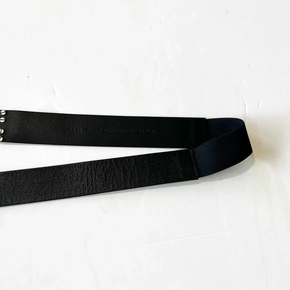 Chico’s Wide Belt French Hook Clasp Antiqued Nickel Buckle Black Size Medium NWT - Picture 5 of 8